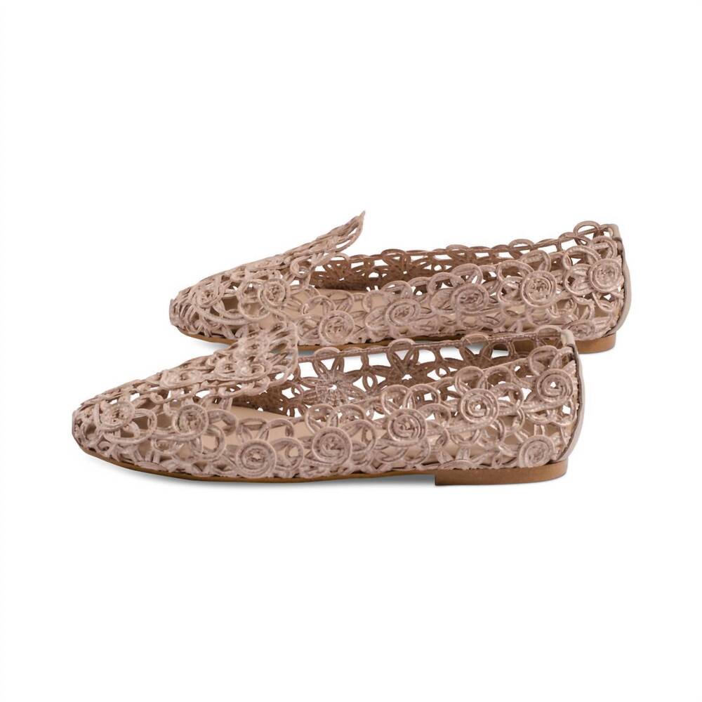 NEW PAPANATAS women's laser cut flats in mushroom flowers